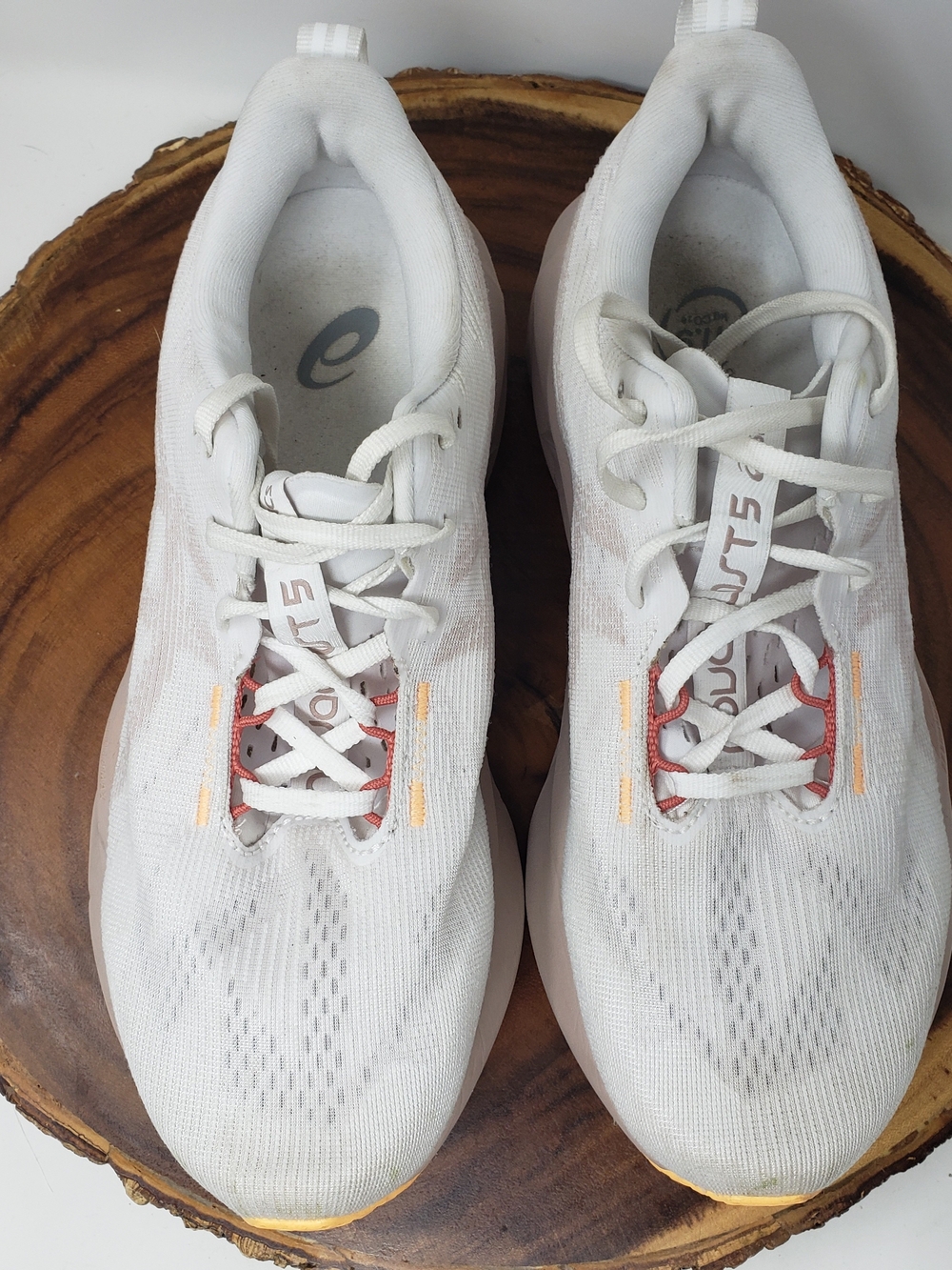 Asics Women's Novablast 5 White/Fawn Running Sneakers - Picture 7 of 9